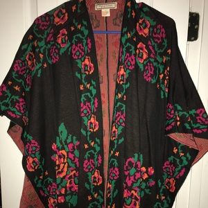 Black Floral Cape - Never Worn